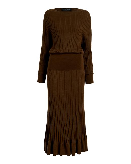 Proenza Schouler Brown Talia Merino Dress