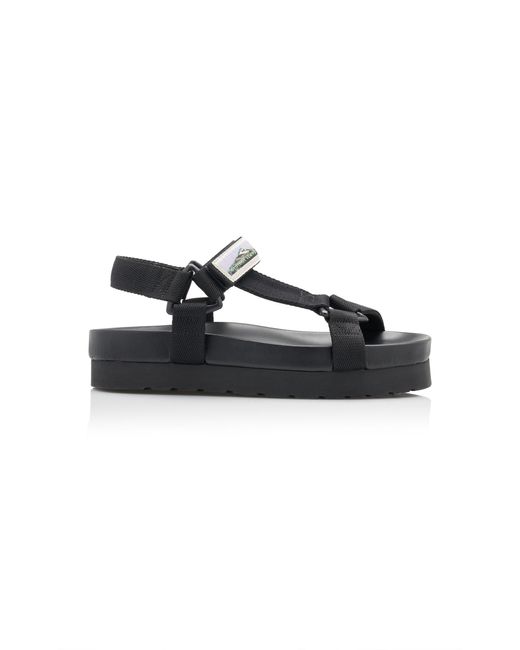Bottega Veneta Black Trip Nylon Tech Slingback Sandals