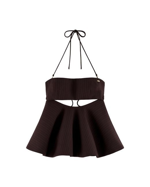 ARAKII White Exclusive Peplum Bandeau Crepe Top