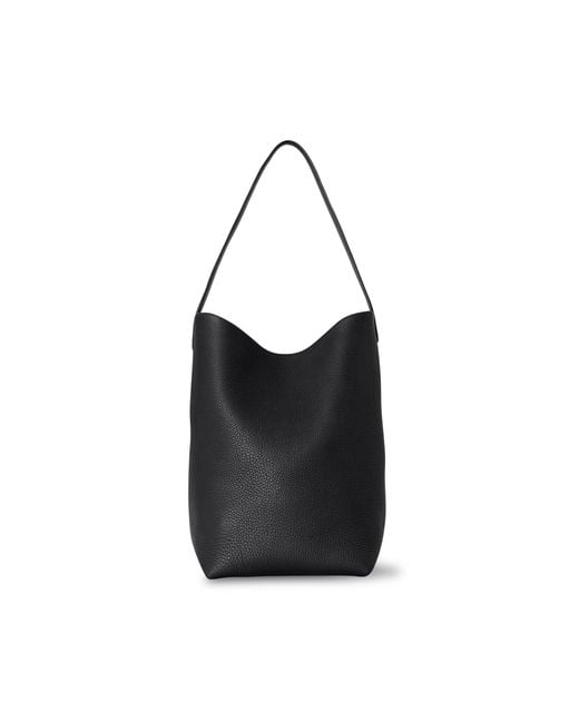 The Row Black Medium N/S Park Leather Tote Bag