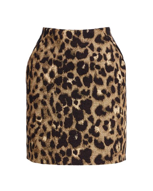 Harithand Multicolor Exclusive Leopard Jacquard Mini Skirt