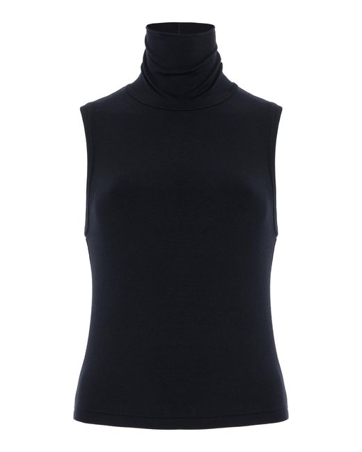 ÉTERNE Black Harlow Modal Turtleneck Tank Top