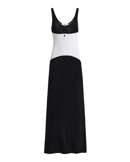 Brandon Maxwell Black Paloma Color Blocked Midi Dress