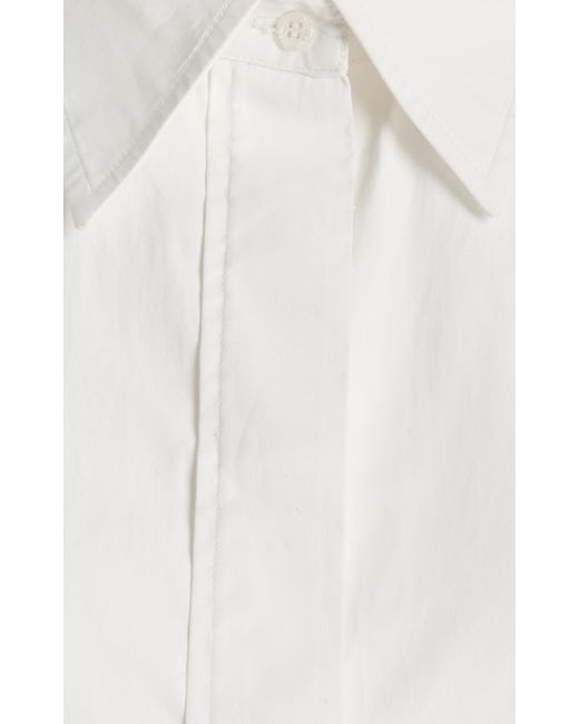 Brandon Maxwell White The Mira Split Back Cotton Shirt