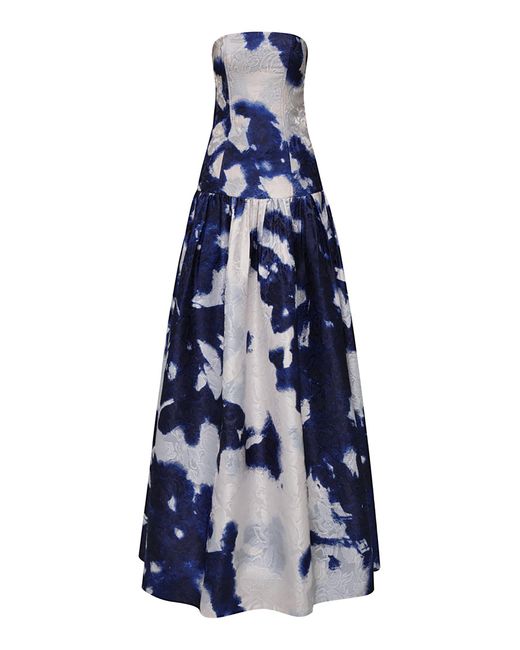 Maria Elena Villamil Blue Alice Maxi Dress