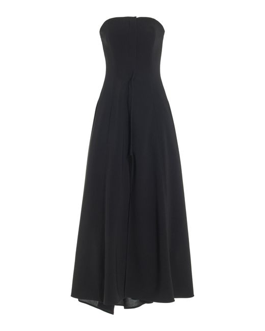 Proenza Schouler Black Matte Strapless Maxi Dress