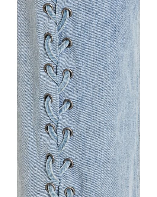 ROTATE BIRGER CHRISTENSEN Lace up Denim Pants in Blue Lyst UK