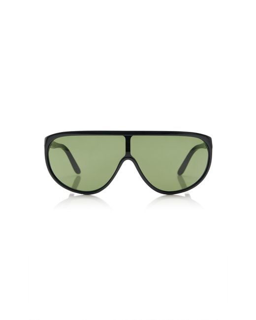 Totême Green Shield Aviator-Frame Acetate Sunglasses
