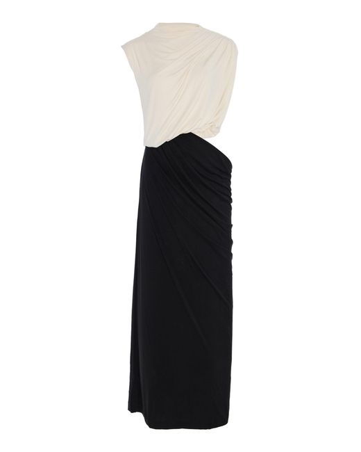 Third Form Black Cascade Cut-Out Jersey Maxi Dress