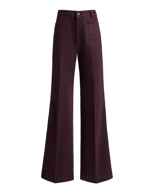 Victoria Beckham Purple Alina Cotton High-Rise Wide-Leg Jeans