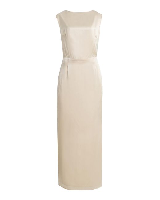 Kamperett White Exclusive Lockwood Silk Charmeuse Gown