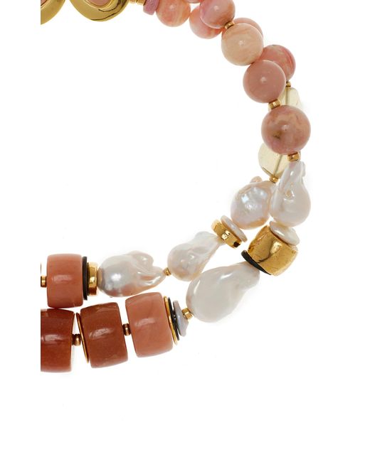 Lizzie Fortunato Metallic Ariel Ii Gold-plated Pearl, Quartz Necklace