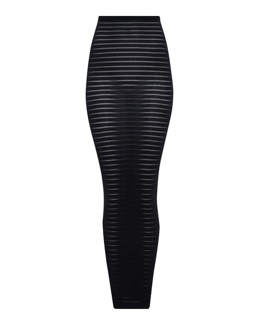 Alaïa Black Stripe-knit Maxi Skirt
