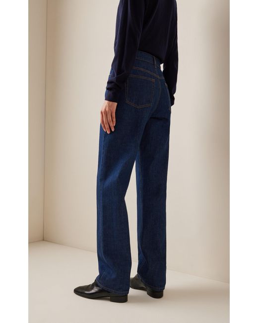 The Row Blue Borjis Selvedge High-rise Straight-leg Jeans