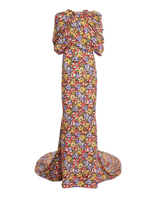 Stella McCartney Multicolor Ultra Floral-print Draped Silk Maxi Dress
