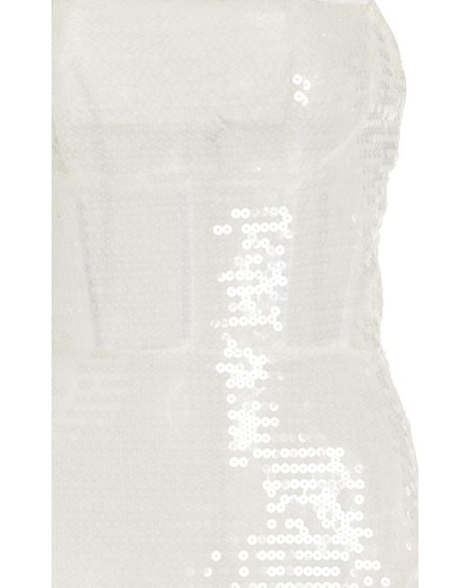 Nensi Dojaka White Kendall Sequined Maxi Dress