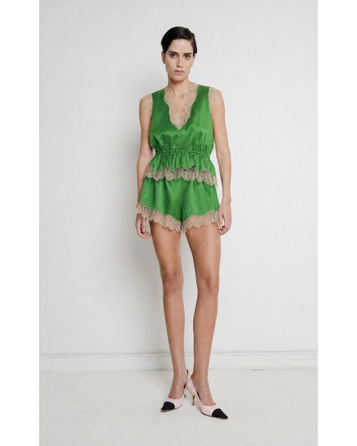 Franchise Green Lisette Silk Shorts