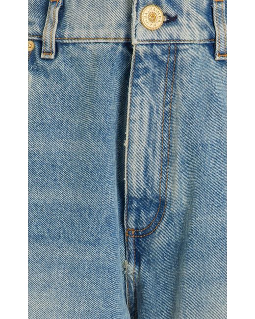 Balmain Blue Raw Edge Denim Shorts