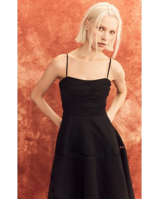 Aje. Black Cinque Jacquard Linen-blend Maxi Dress