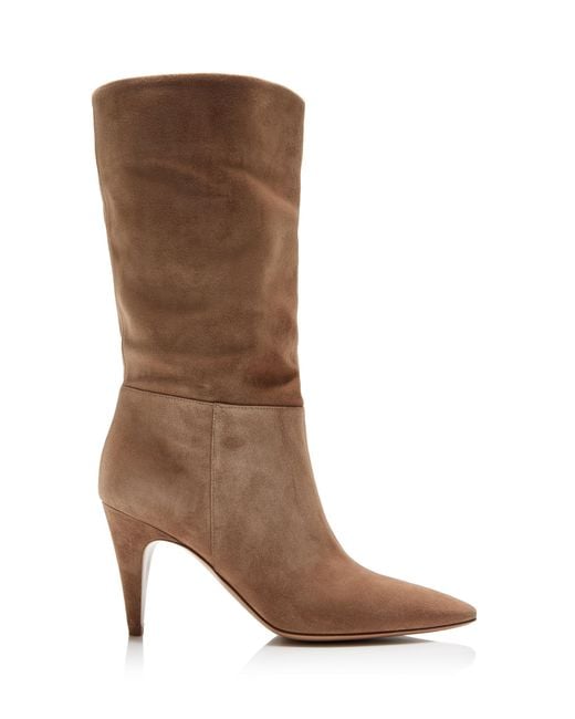 Gianvito Rossi Brown Slouchy Suede Boots