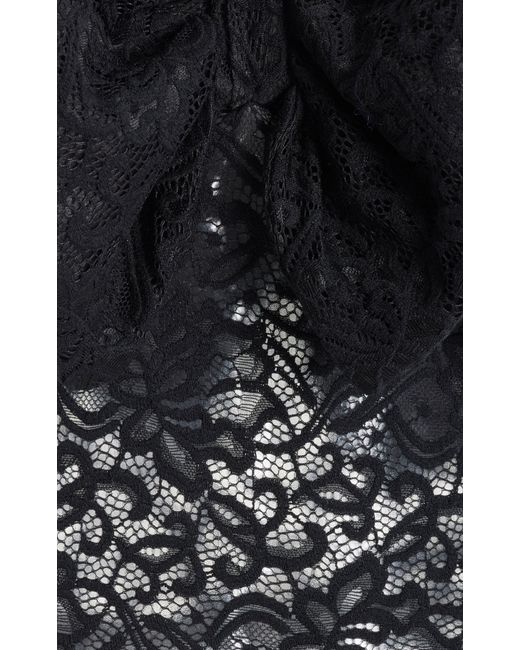 ROTATE BIRGER CHRISTENSEN Black Bow-detailed Lace Bodysuit