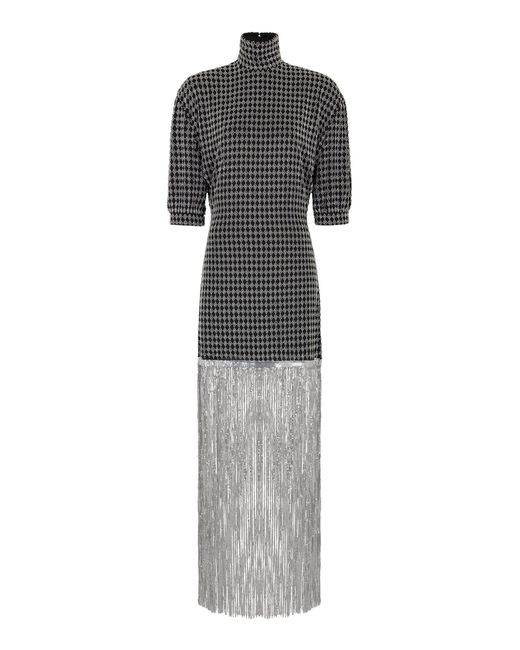 Rabanne Gray Geometric Embellished Maxi Dress