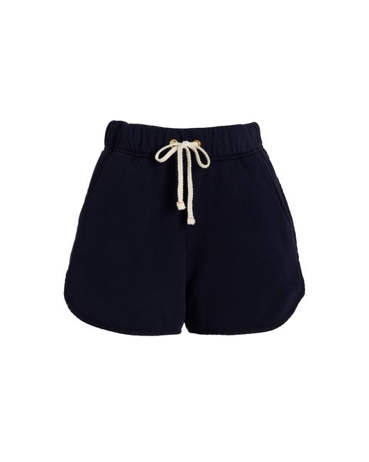 Les Tien Blue Serena Scalloped Cotton Shorts
