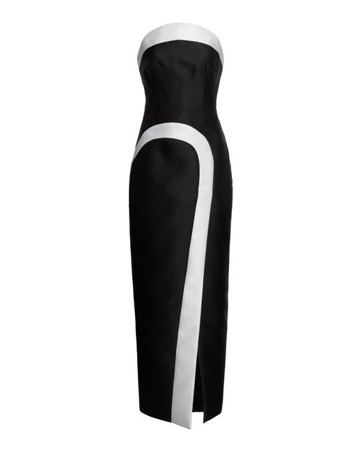Zuhair Murad Black Crepe Duchesse Strapless Midi Dress
