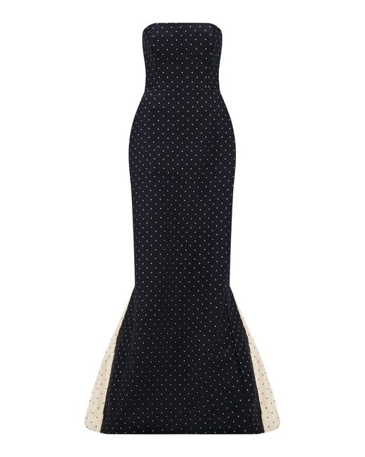 Lela Rose Black Chloe Polka Dot Jacquard Gown