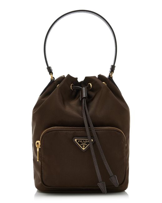 Prada Brown Duet Re-Nylon Bucket Bag
