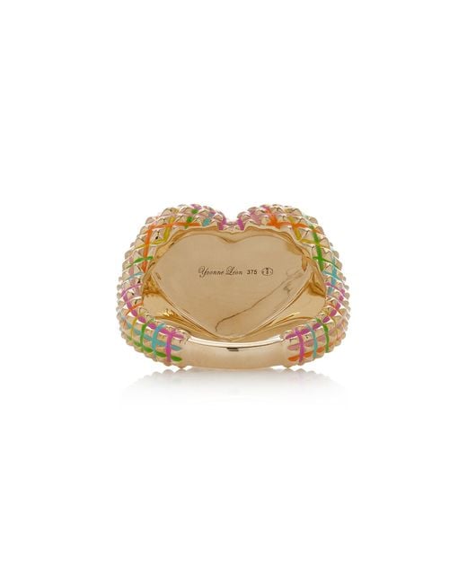 Yvonne Léon Multicolor Rainbow Picotti 9k Yellow Gold Diamond Ring