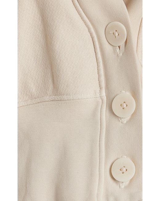 Les Tien Natural Diana Cropped Cotton Cardigan