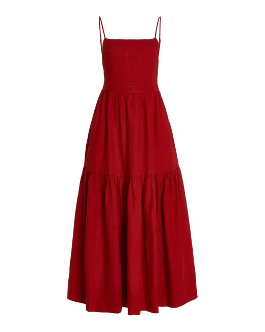 Posse Red Exclusive Ellie Linen Maxi Dress