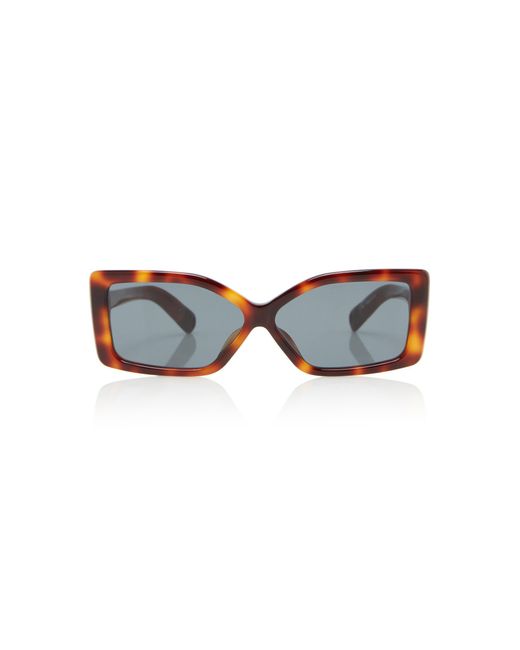 Jacquemus Brown Rectangle-frame Acetate Sunglasses