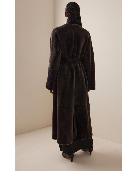 The Row Black Madelina Shearling Coat
