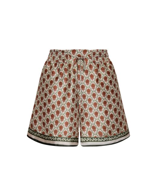 ANDRES OTALORA Natural Tattu Printed Shorts