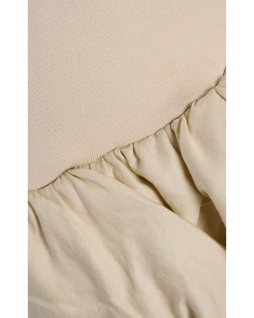 Jonathan Simkhai Natural Camille Linen-Blend Bubble Midi Skirt