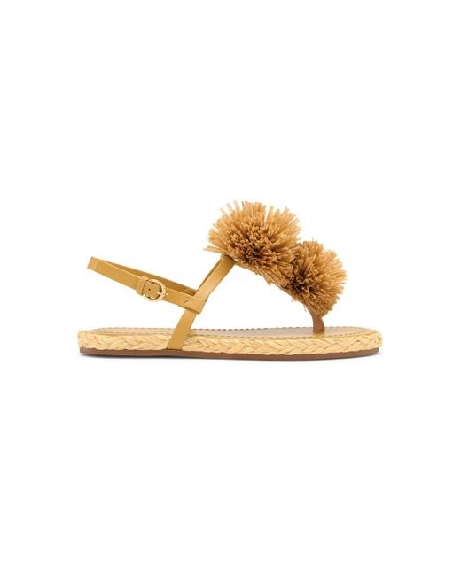 Ulla Johnson Metallic Ingrid Pom Pom Leather Espadrilles