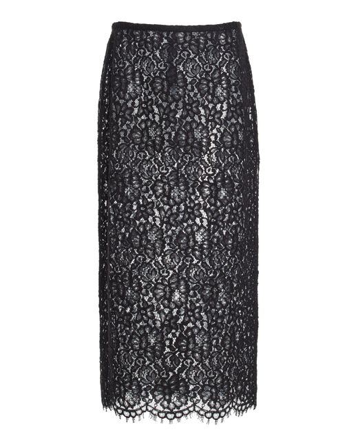 Michael Kors Black Lace Midi Skirt