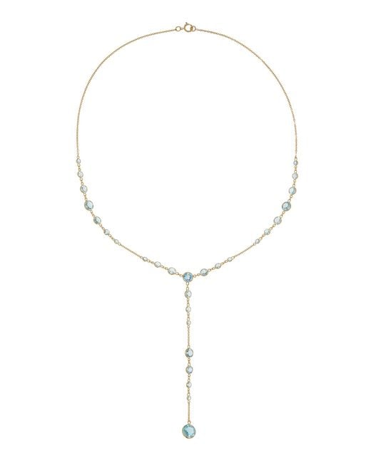 JIA JIA Blue Chakra 14K Topaz Lariat Necklace