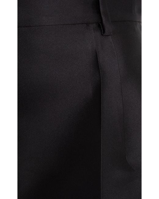 Giambattista Valli Black Pleat-front Duchesse Shorts