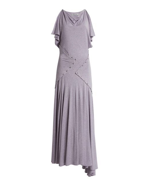 Christopher Esber Purple Tai Rivet Jersey Maxi Dress