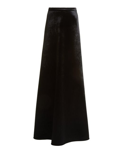 Balenciaga Black Velvet Maxi Skirt