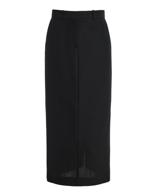 Totême Black Low-Waist Straight Skirt