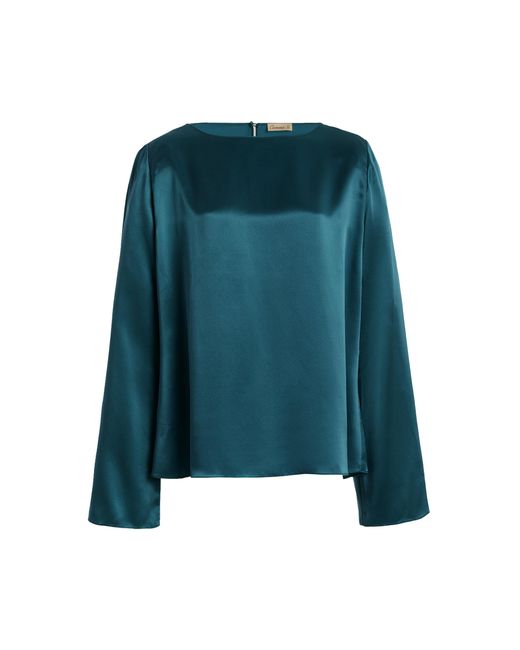 Comme Si Green Bell Sleeve Silk Top