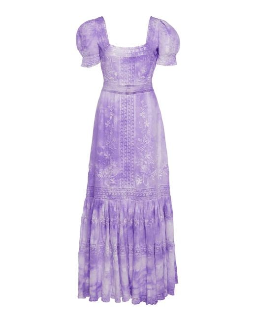 LoveShackFancy Purple Ryan Cloud Cotton Maxi Dress