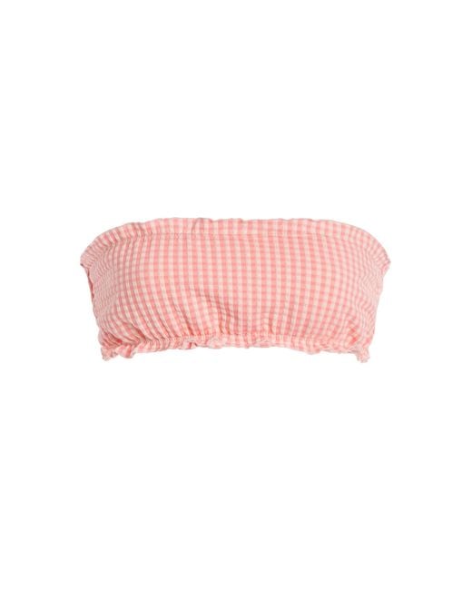 Juillet Pink Lee Strapless Gingham Bikini Top