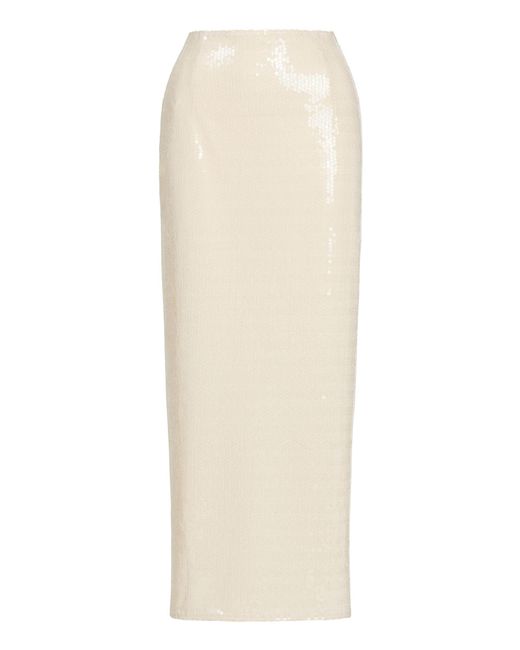 Maticevski White React Sequin Pencil Skirt