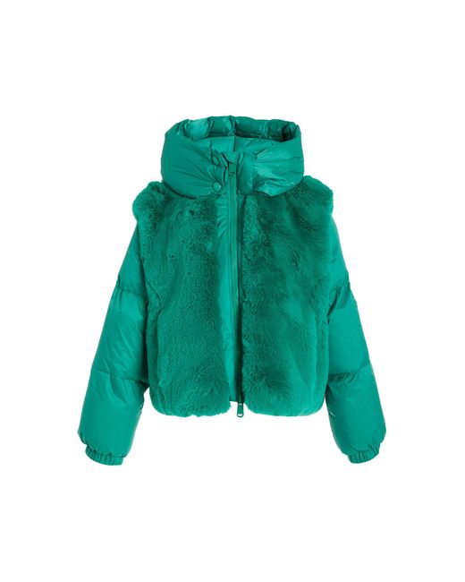 Goldbergh Green La Reine Faux Fur Down Ski Jacket