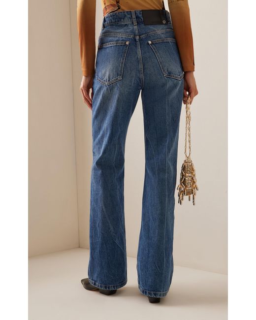 Rabanne Metallic Coated high-rise straight-leg Jeans - Farfetch